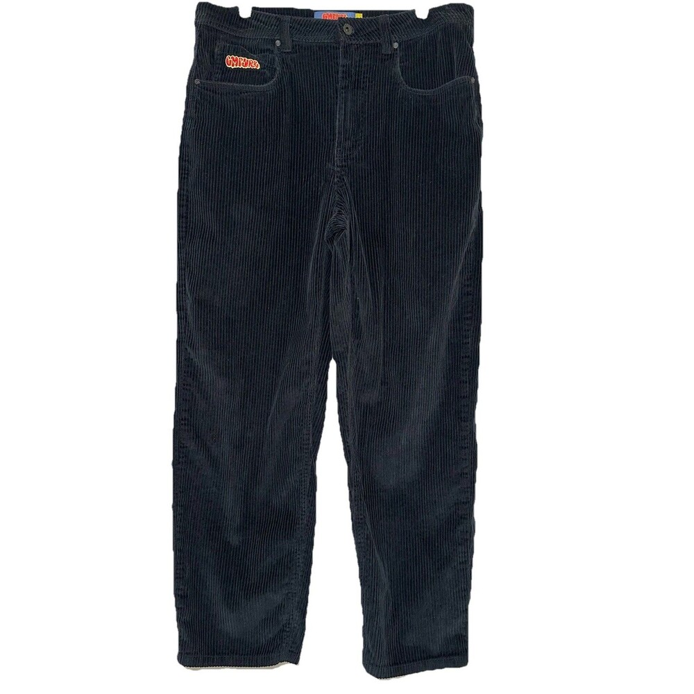 Y2K Empyre Corduroy Pants Mens 32 Navy Baggy Skate Streetwear Skater Wide Wale